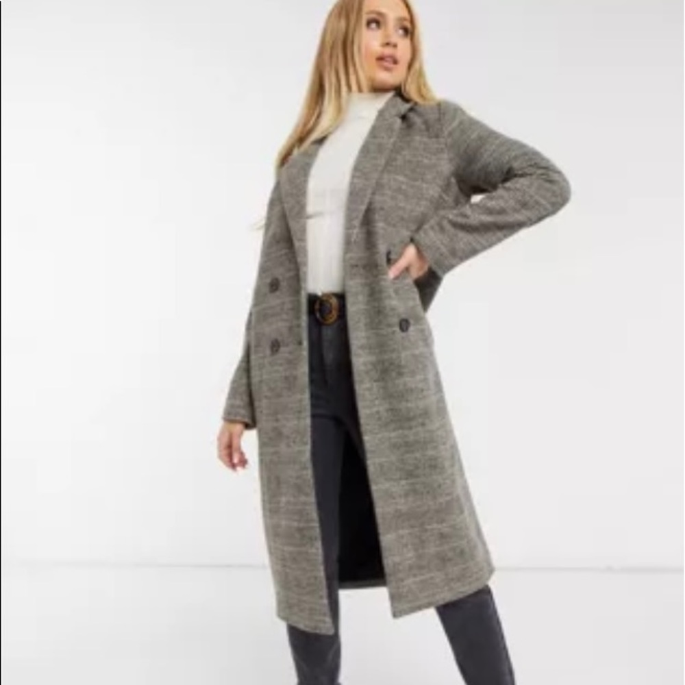 ASOS Monki Lou wool double breasted trench coat